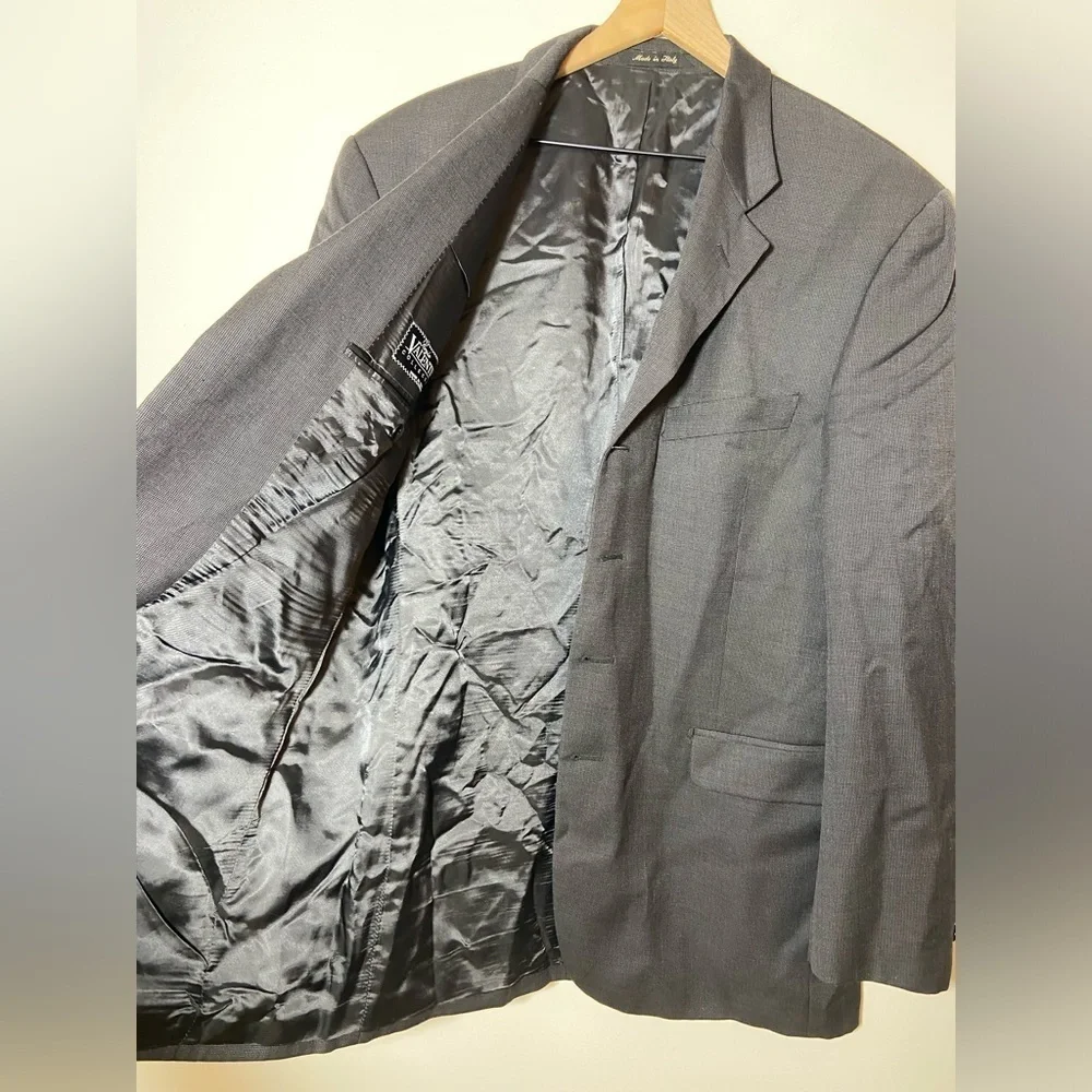 Sergio Valentino Gray 4 Button 100% Wool 52 6 L Blazer Jacket Super 100
